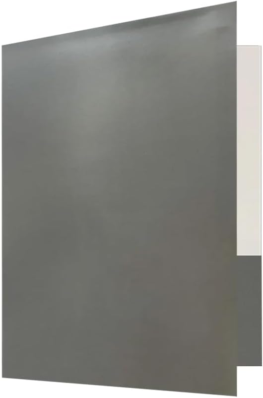 JAM PAPER Custom Printed Semi-Gloss Folders with Round Corner Pockets - Personalized Logo & Text - 10 pt C2S - Grey - 100/Pack