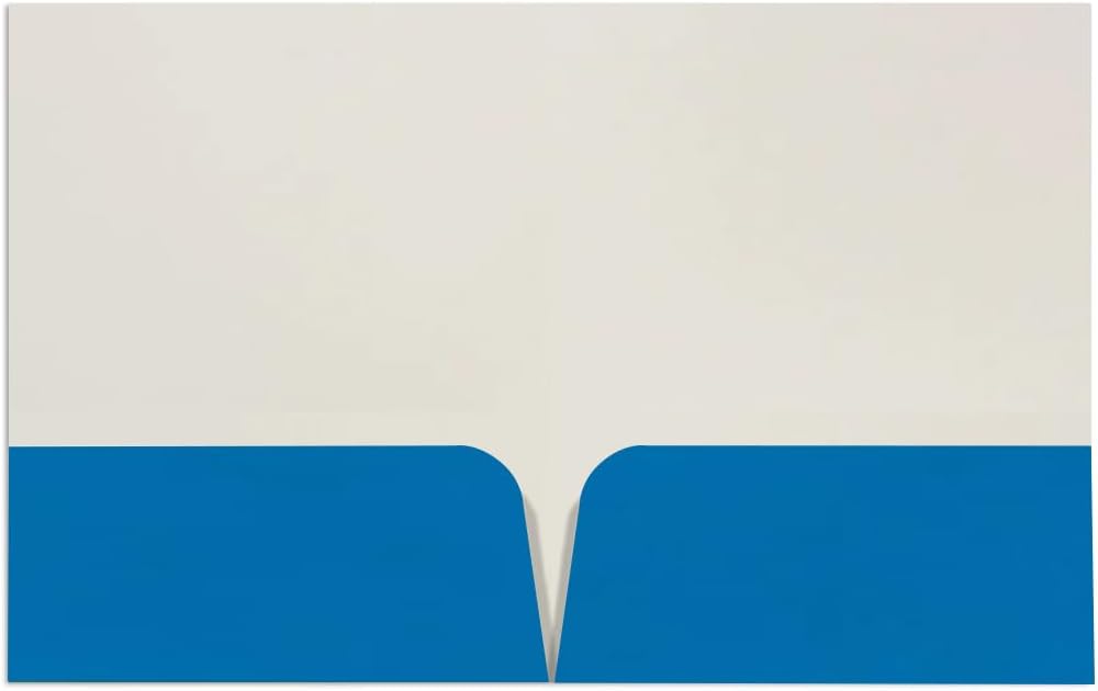 JAM PAPER Custom Printed Semi-Gloss Folders with Round Corner Pockets - Personalized Logo & Text - 12pt C1S - Blue - 250/Pack