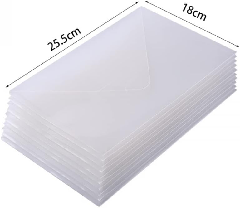 10 Pack 10x7 inch Large Stamps and Dies Storage Pockets Sturdy Plastic Storage Reusable Envelopes Clear Plastic Folders for Cutting Dies Stencil Embossing Crafts Paper Card Craft Organizer Holder