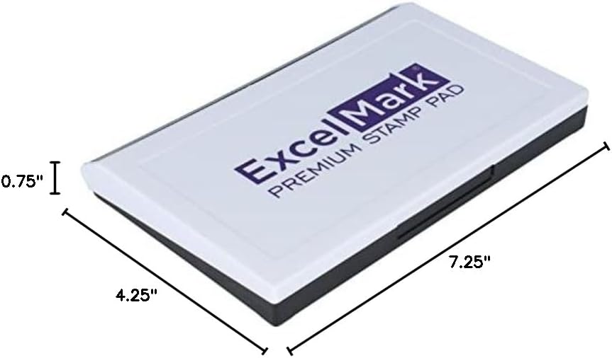 ExcelMark Rubber Stamp Ink Pad Extra Large 3-7/8" x 7" (Purple)