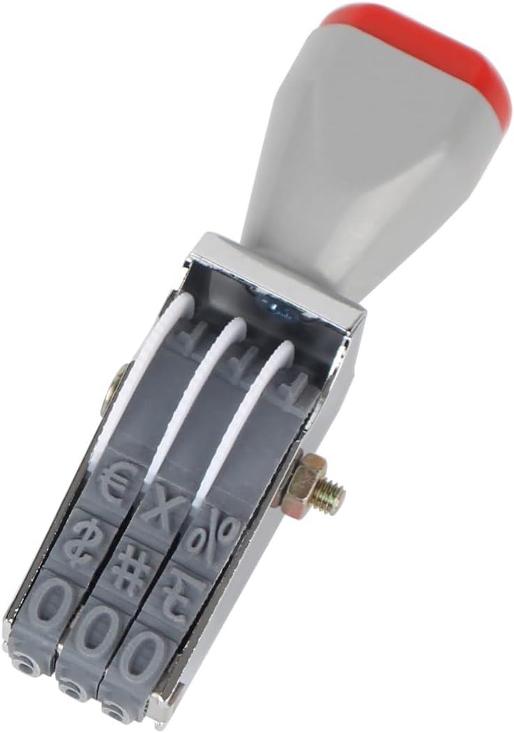 2 pcs 3 Digit Number Stamps Rolling Wheel Stamp Roller Stamps Business Stamps Personalized Number Symbol Multi-Function DIY Rubber Scrapbooking Roller Stationery Office Date Stamp