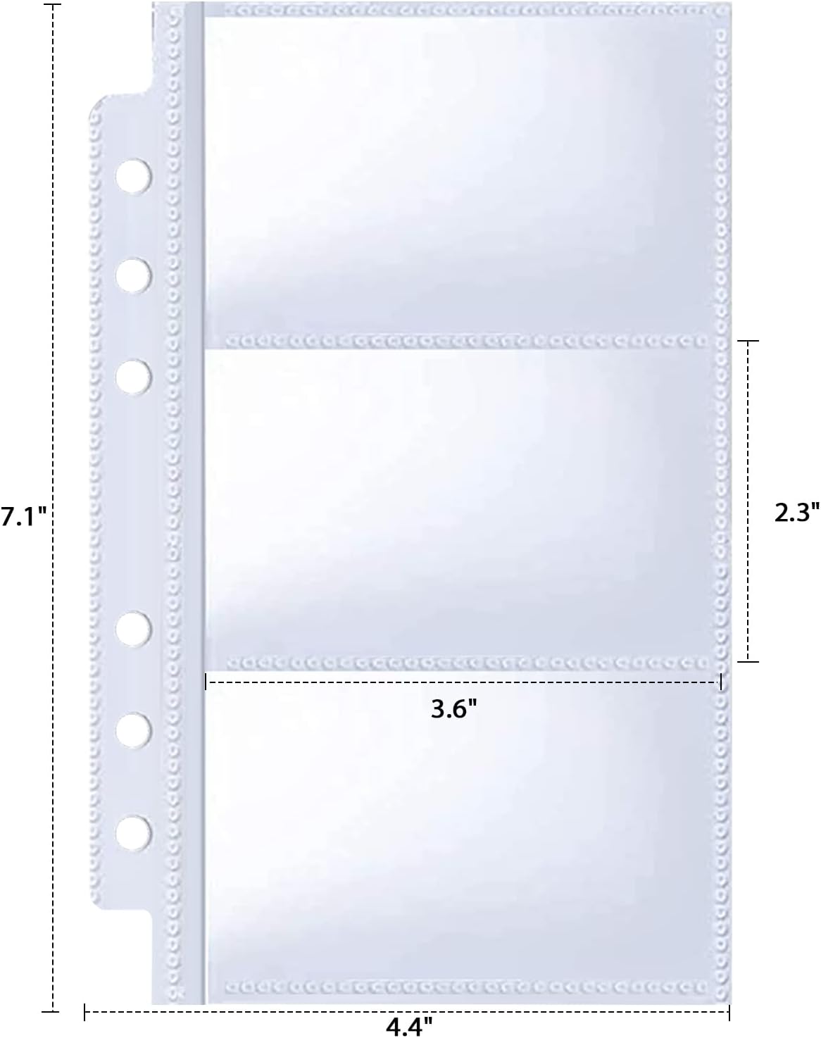 40 Pack 240 Pockets A6 Binder Business Card Sleeves, Ultra-Clear K-pop Photocard Sleeves, Double Sided 3 Pocket 6 Ring Planner Refill Pages for Business Card, Credit Card and K-pop Photocard