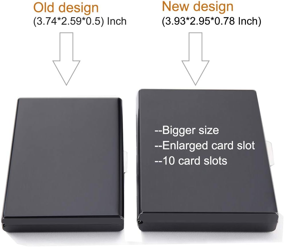 EASTNIGHTS RFID Credit Card Holder Protector Metal Credit Card Wallet Business Card Holder for Men Women Gift Box Package (Black)