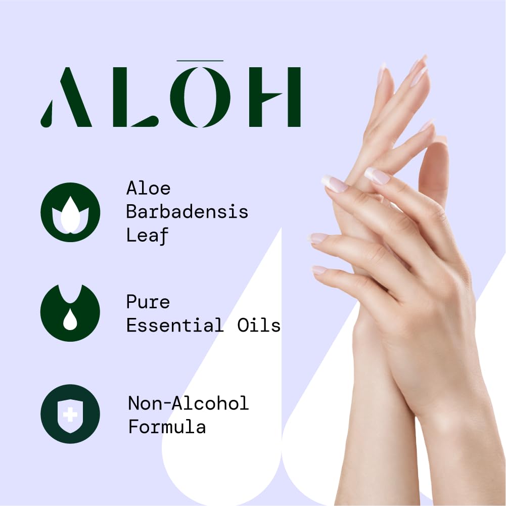 ALŌH Peppermint Eucalyptus Sanitizing Hand Wipes - Clean Hands, Clear Mind On The Go Sanitizer for Kids and Adults - Travel Size 6 packs of 20ct Wipes (120 Wipes)