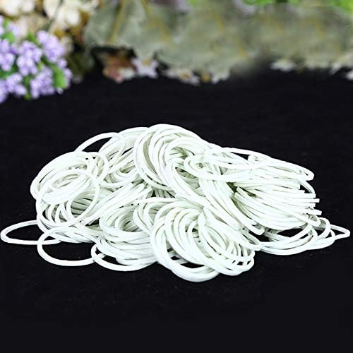 AMUU Rubber Bands 500pcs White about 1.2inch Small Rubber Bands 2.5-3cm rubber band for Office School Home Strong Elastic Band Loop Office Supplies