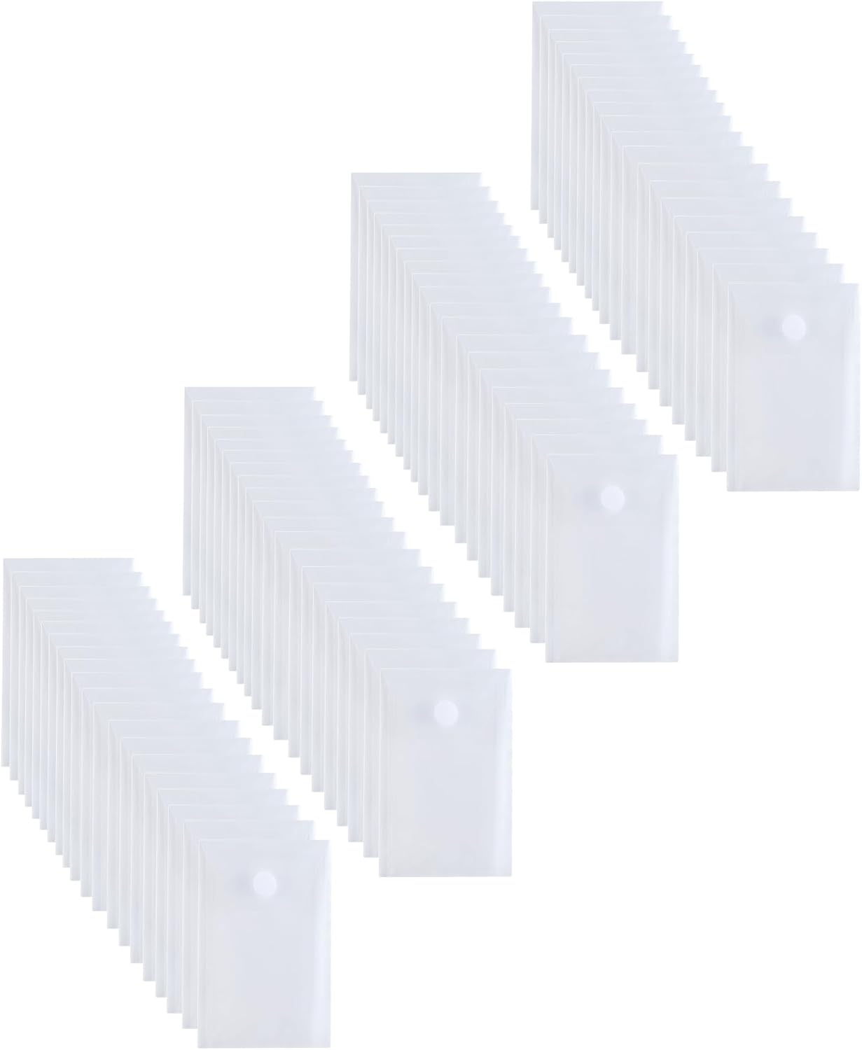 3’’ x 5’’ Vertical Plastic Envelopes Hook Loop Closure Coupon Receipt Sticker Holder 80 Pack