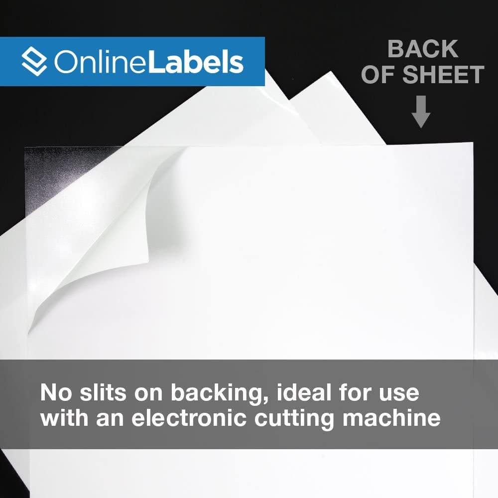 8.5 x 11 Crystal Clear Gloss Sticker Paper (Inkjet Printers Only) - 25 Sheets - Full Sheet Labels - OnlineLabels