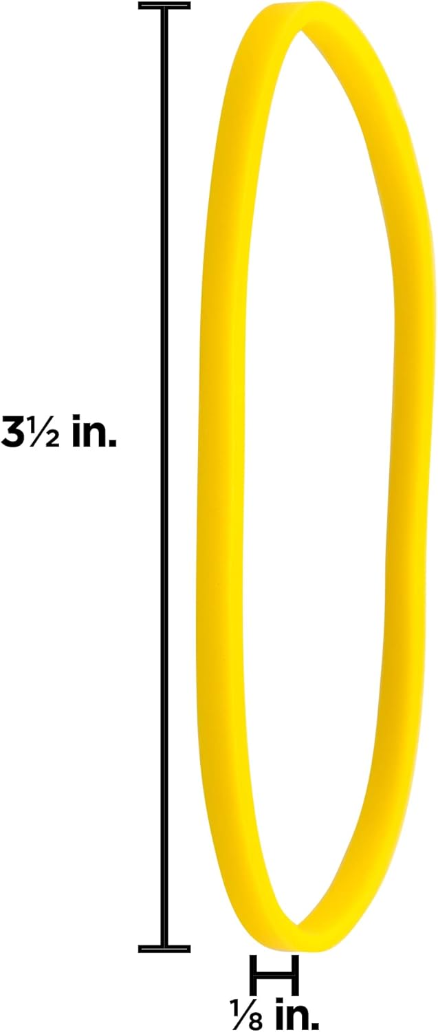 JAM PAPER Colorful Rubber Bands - Size 33 - Yellow Rubberbands - 100/Pack