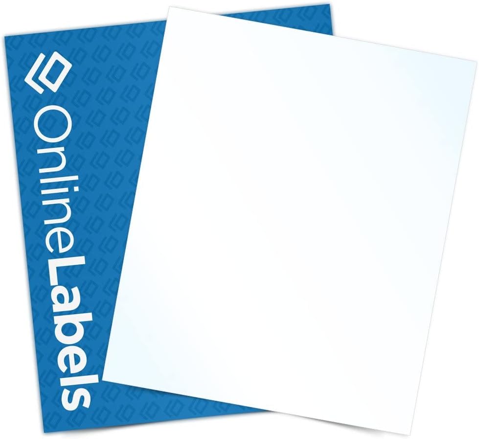 8.5 x 11 Crystal Clear Gloss Sticker Paper (Inkjet Printers Only) - 25 Sheets - Full Sheet Labels - OnlineLabels