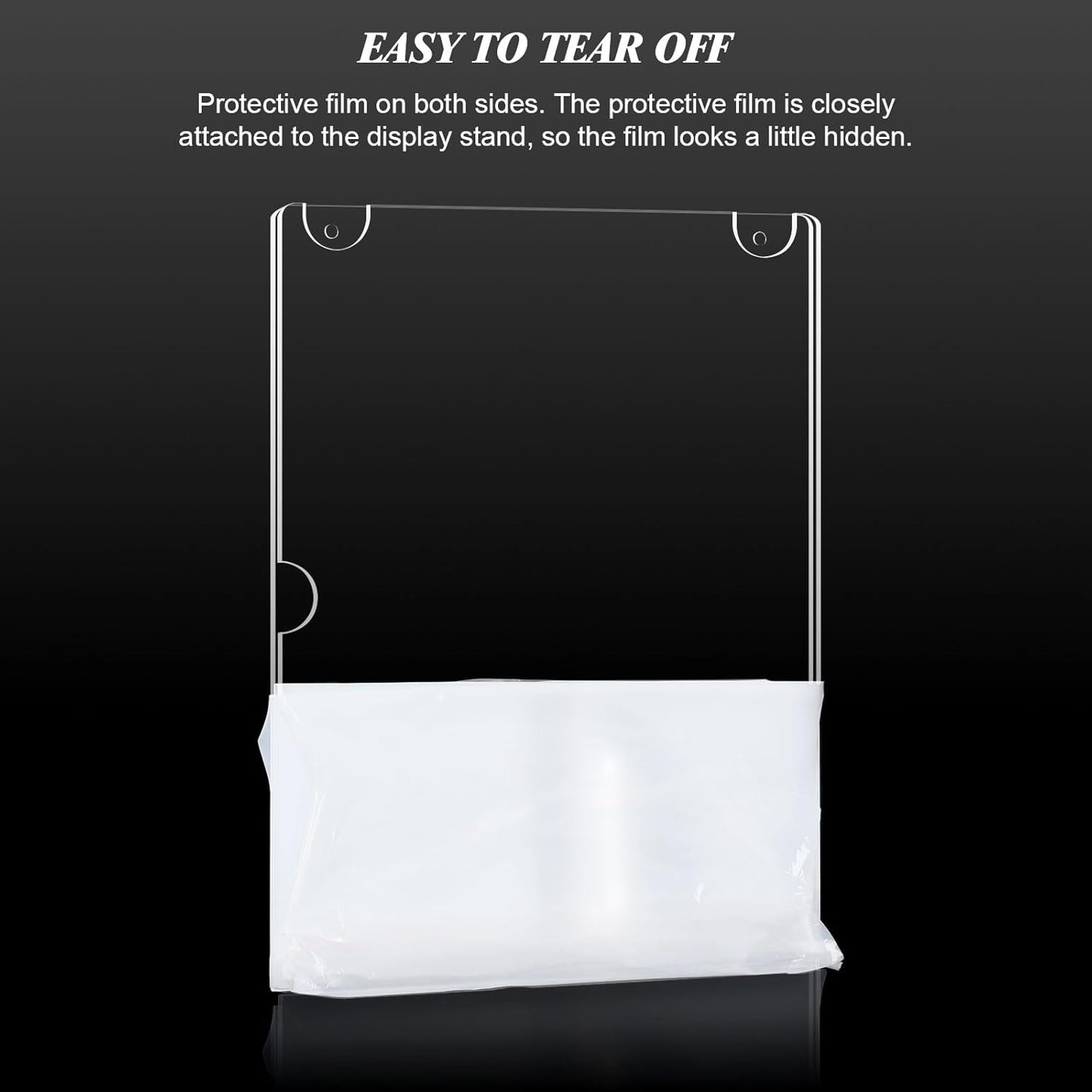 6pack Acrylic Wall Sign Holder with Serews&Tape,8.5 X 11 Wall Mount Clear Plastic Sign Holder,Memo Document Menu Holder for Restaurant, Office, School, Store and Home Use,Support No Drilling