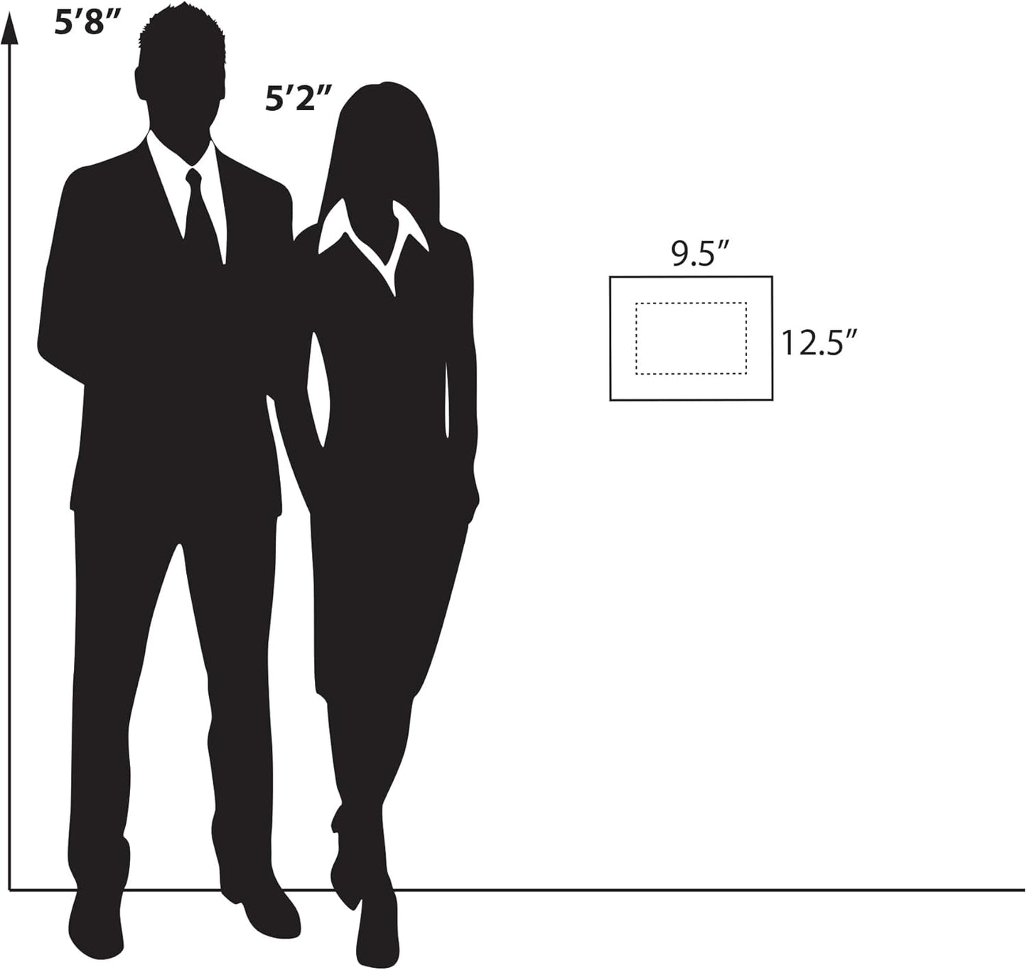 Azar Displays 105511-BLK Acrylic Floating Double Panel Wall Frame,8.5" x 5.5" Graphic Size, Overall Frame Size: 12.5" x 9.5", Black