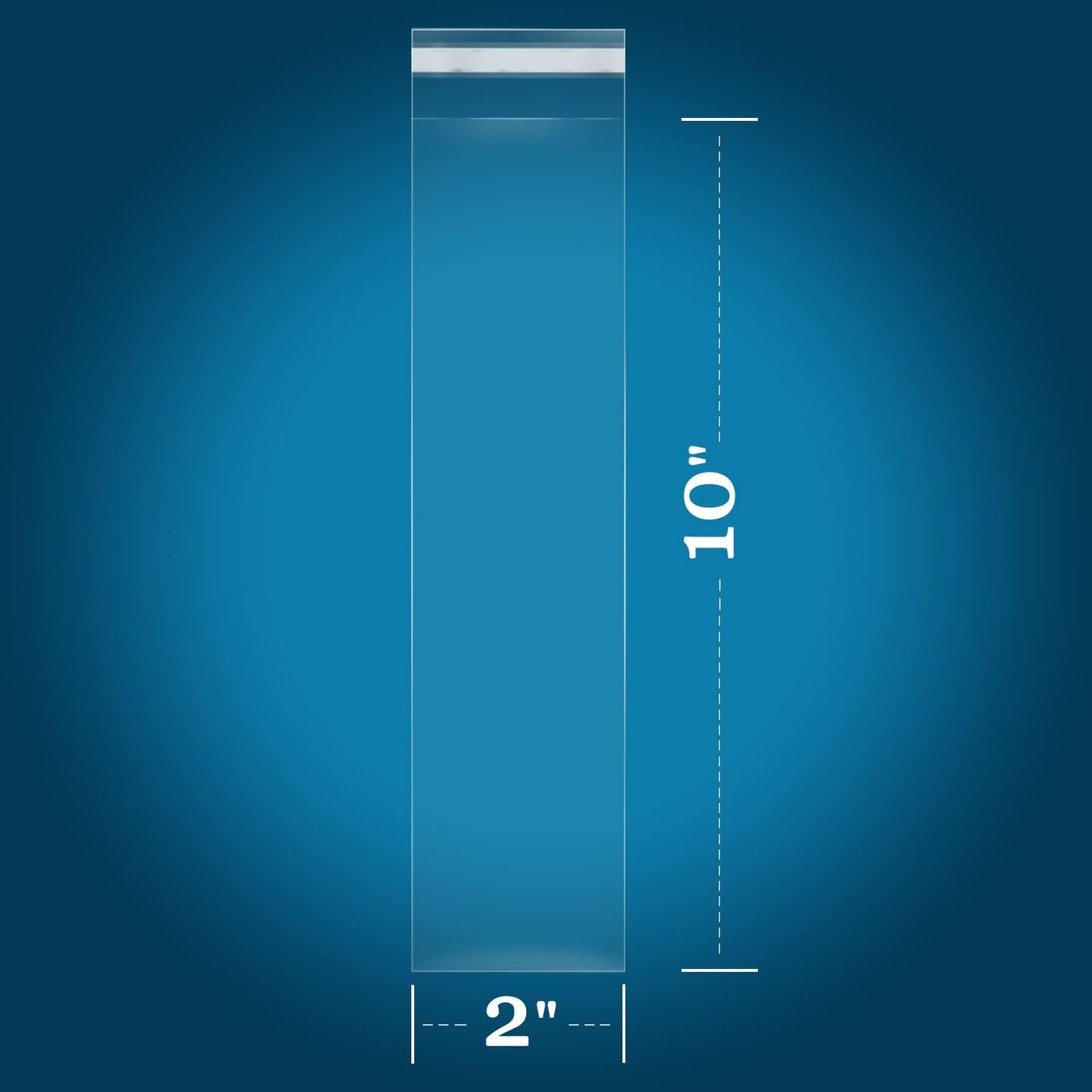 iMailer - 1000 Pcs - 2" x 10" Pretzel Rod Bags - Self Adhesive Small Cellophane Treats Bags - Pretzels Individual Bags for Bakery, Candies, Cookies, Gifts