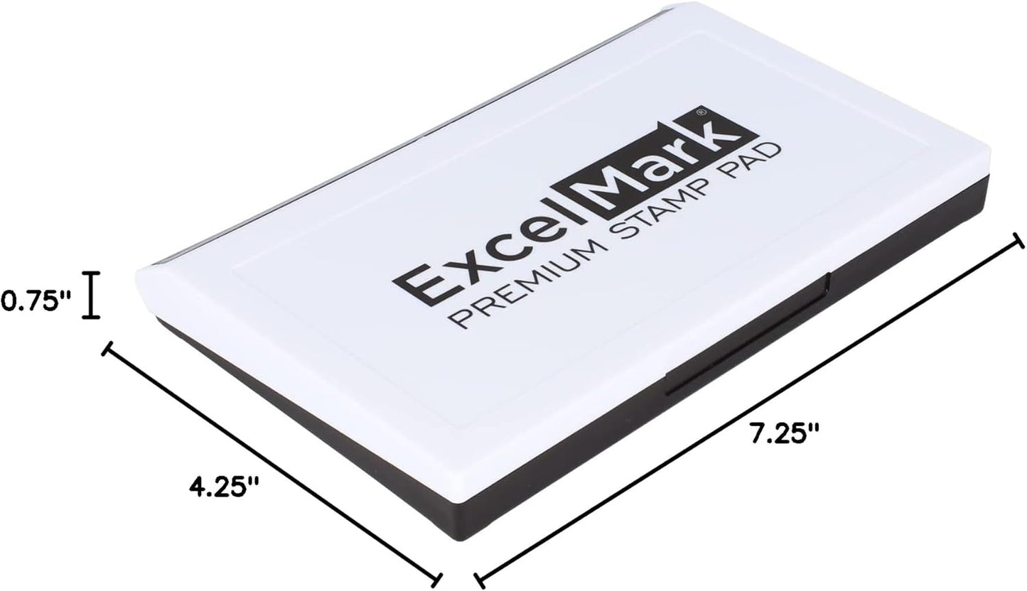 ExcelMark Rubber Stamp Ink Pad Extra Large 3-7/8" x 7" (Black)