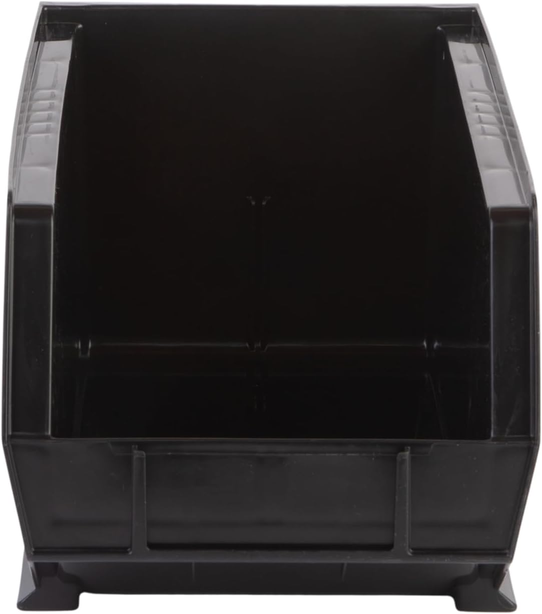 Hudson Exchange 15" x 8" x 7" (6 Pack) Plastic Stackable Storage Bin and Hanging Container, Black