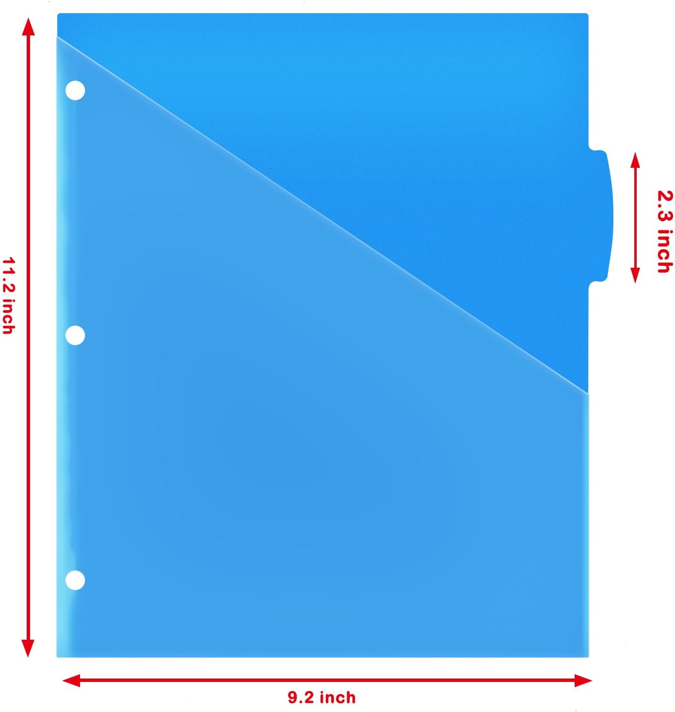 5 Tabs Plastic Dividers with Clear Front Pocket - 3 Sets, Pocket Dividers for 3 Ring Binder, Multi-Color Binder Dividers, Total 15 Tabs