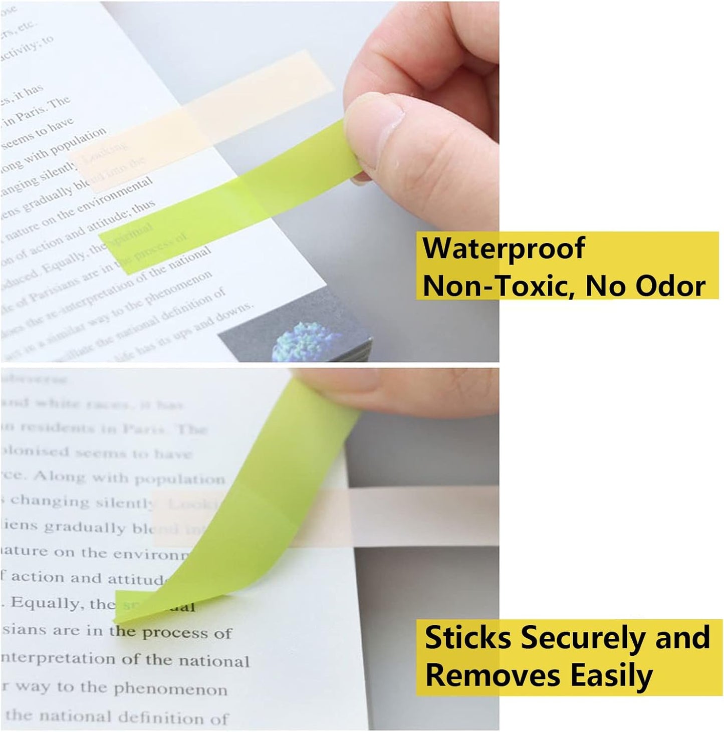 ELII 3600pcs Book Tabs,Writable Translucent Tabs for Annotating Books,Transparent Sticky Notes Page Markers for Notebooks, Writable and Repositionable Book Flags Strip Index Tabs