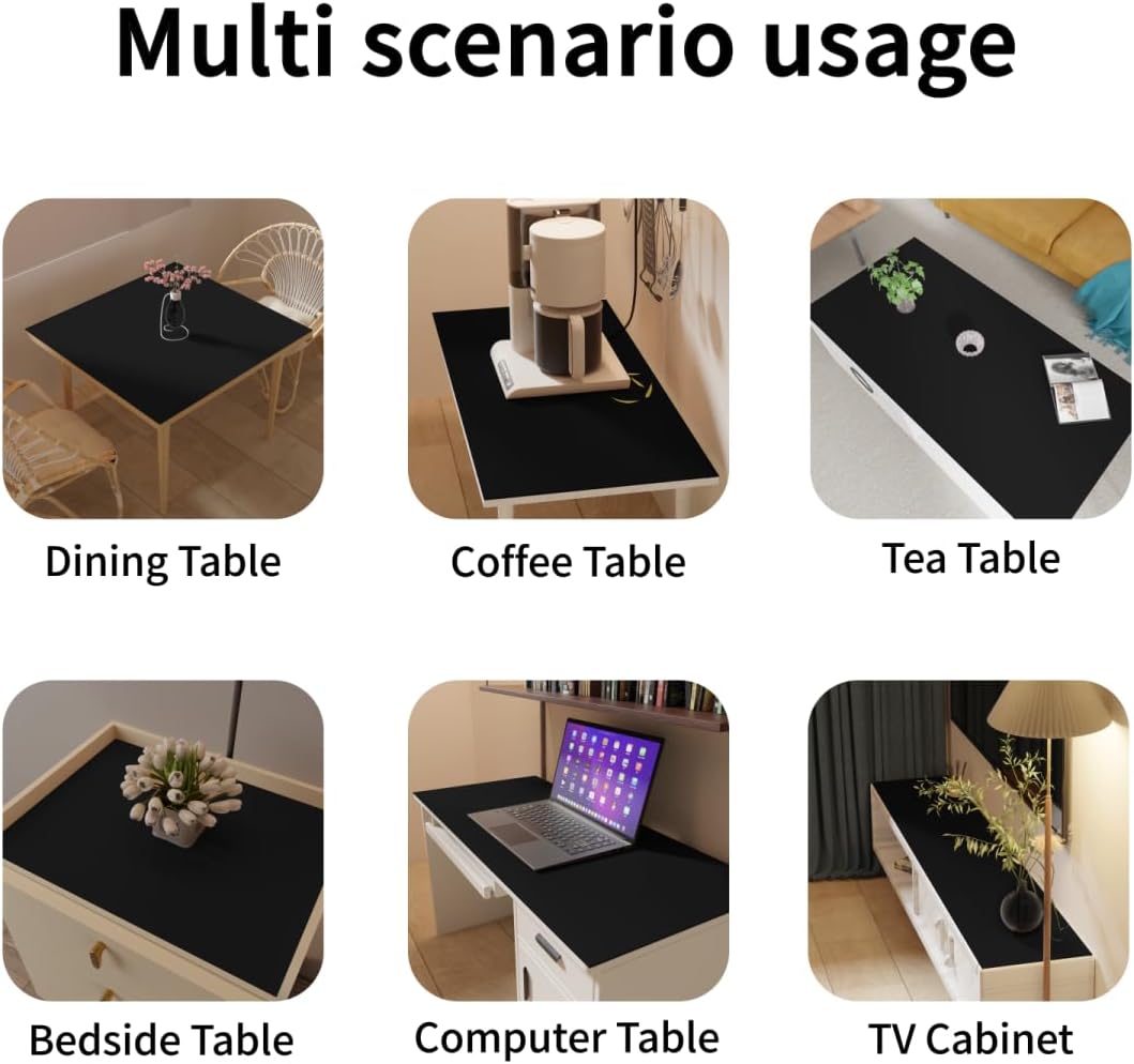 Dining Table Cover for Dining Room Table - Can Be Used On Both Sides Waterproof and Easy to Clean Good Flatness Used for Dining Table(Black+Black 44x60)