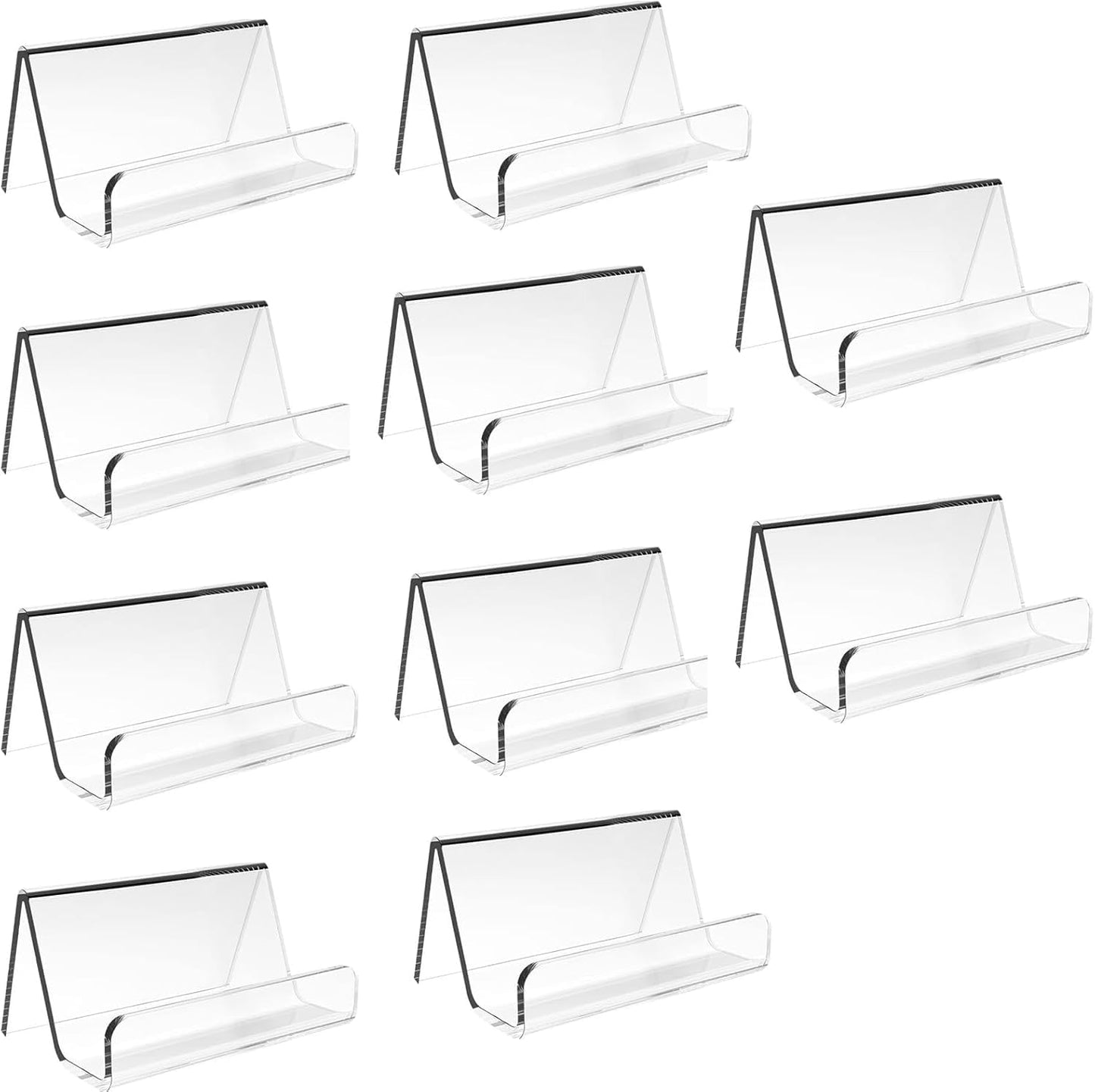 10 Pack Acrylic Business Card Holder for Desk, Business Card Stand Desktop Business Card Holders for Exhibition,Office Acrylic Business Card Stand Display