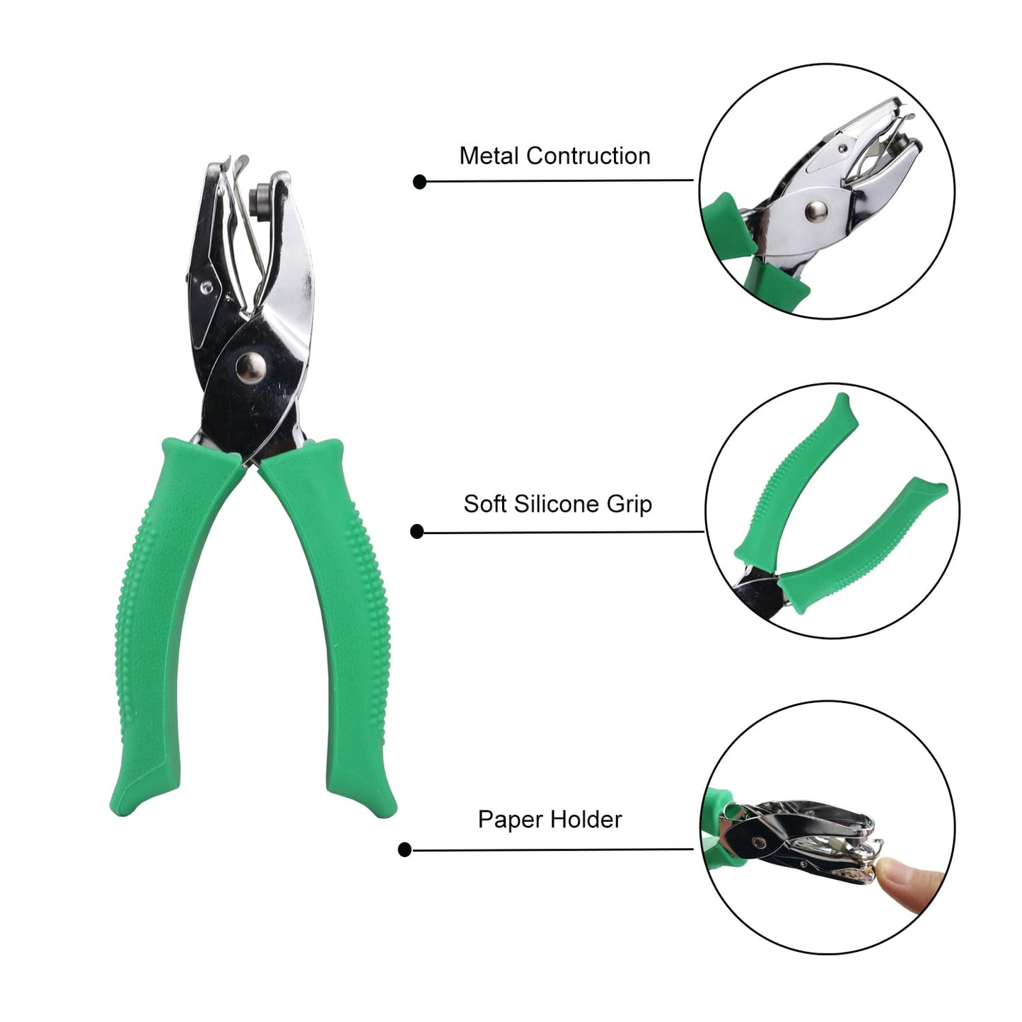 1/6 Inch Square Shape Hole Puncher, Handheld Single Hole Paper Punch, One Hole Paper Punch for DIY Craft Paper Scrapbook Puncher Hand Tool