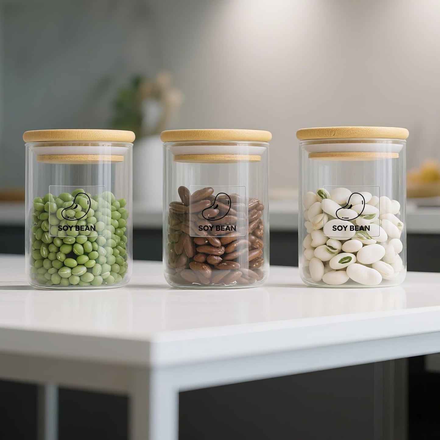 Clear Thermal Labels Rectangle Vinyl 2 x 2 Inch Transparent Direct Printer Stickers Label Square Self Adhesive Waterproof Decals Roll for Home Office Business QR Code Seal DIY Logo 300 PCS