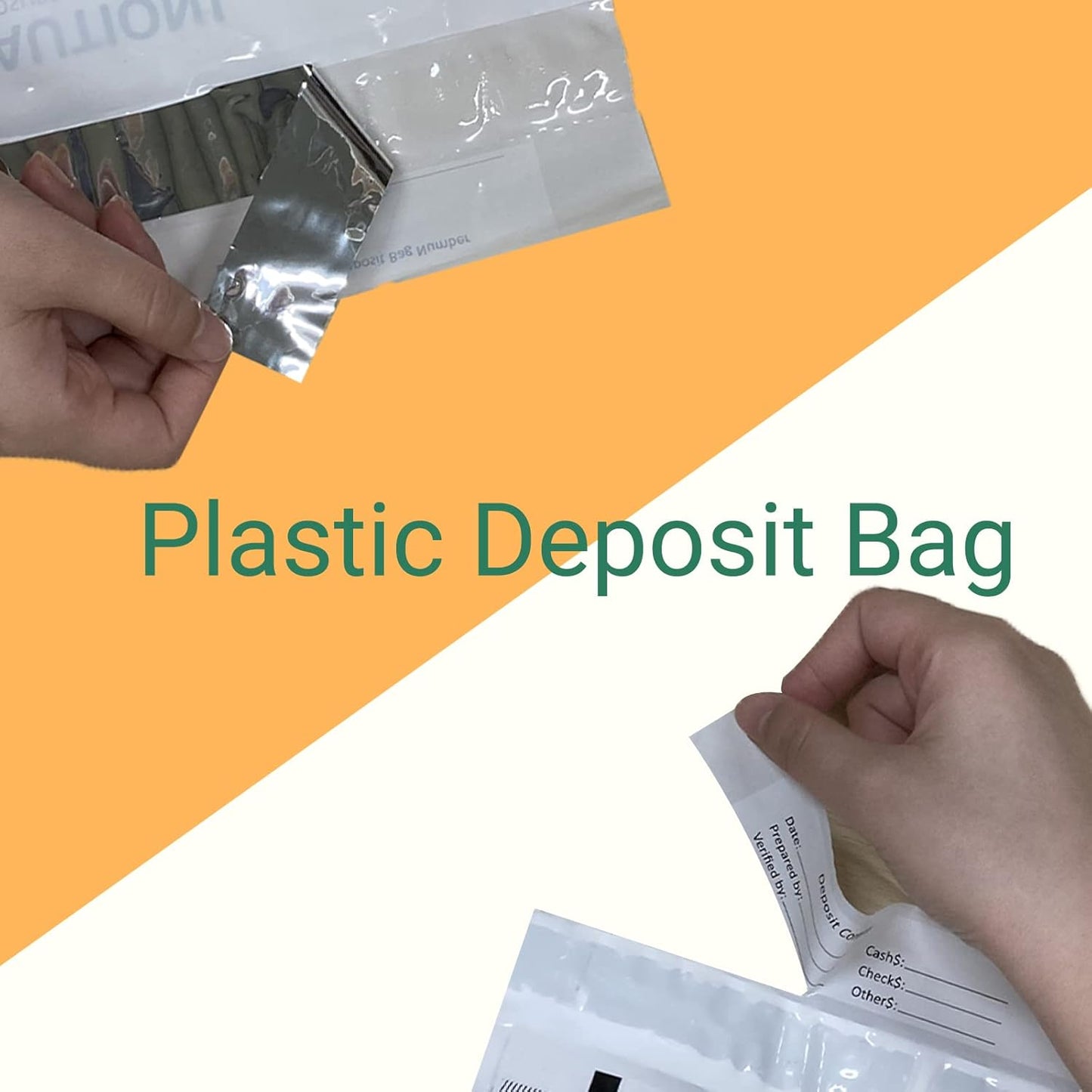 12 x 16 Inch Deposit Bags Security Pocket Bank Deposit Envelopes (White, 100 Pack)