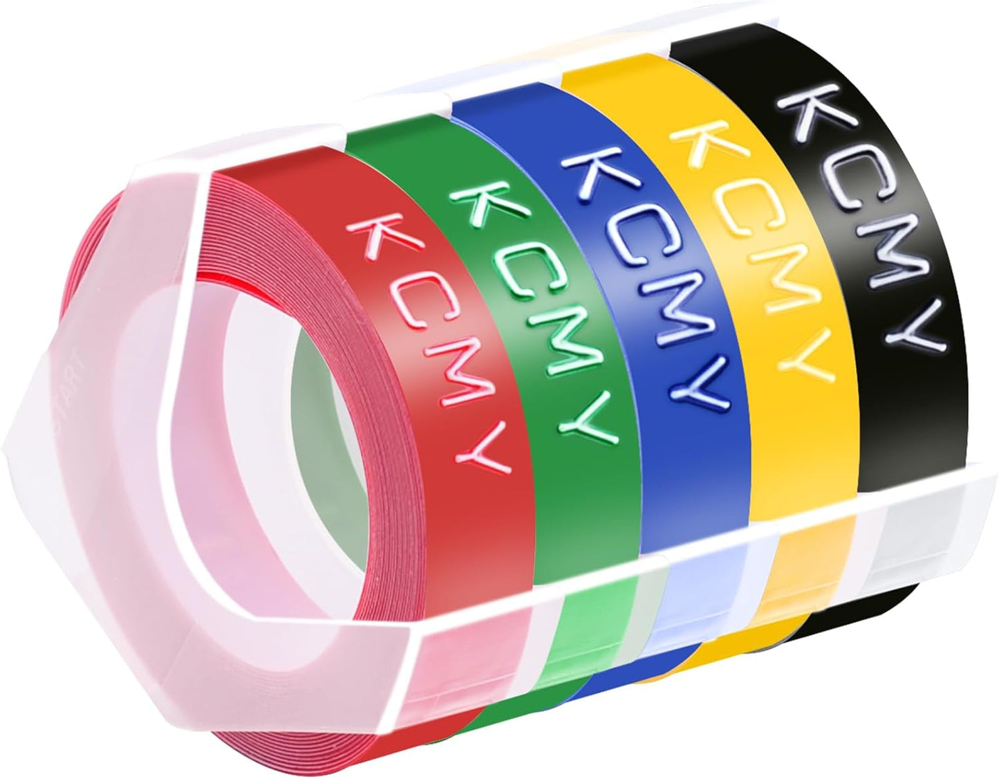 1/2 Embossing Label Tape Compatible for DYMO Colorful 3D Plastic Labels Used in Organizer Xpress Pro 1575 1595 1570, Office Mate II 1540 154000 Embossed Label Makers-5 Pack