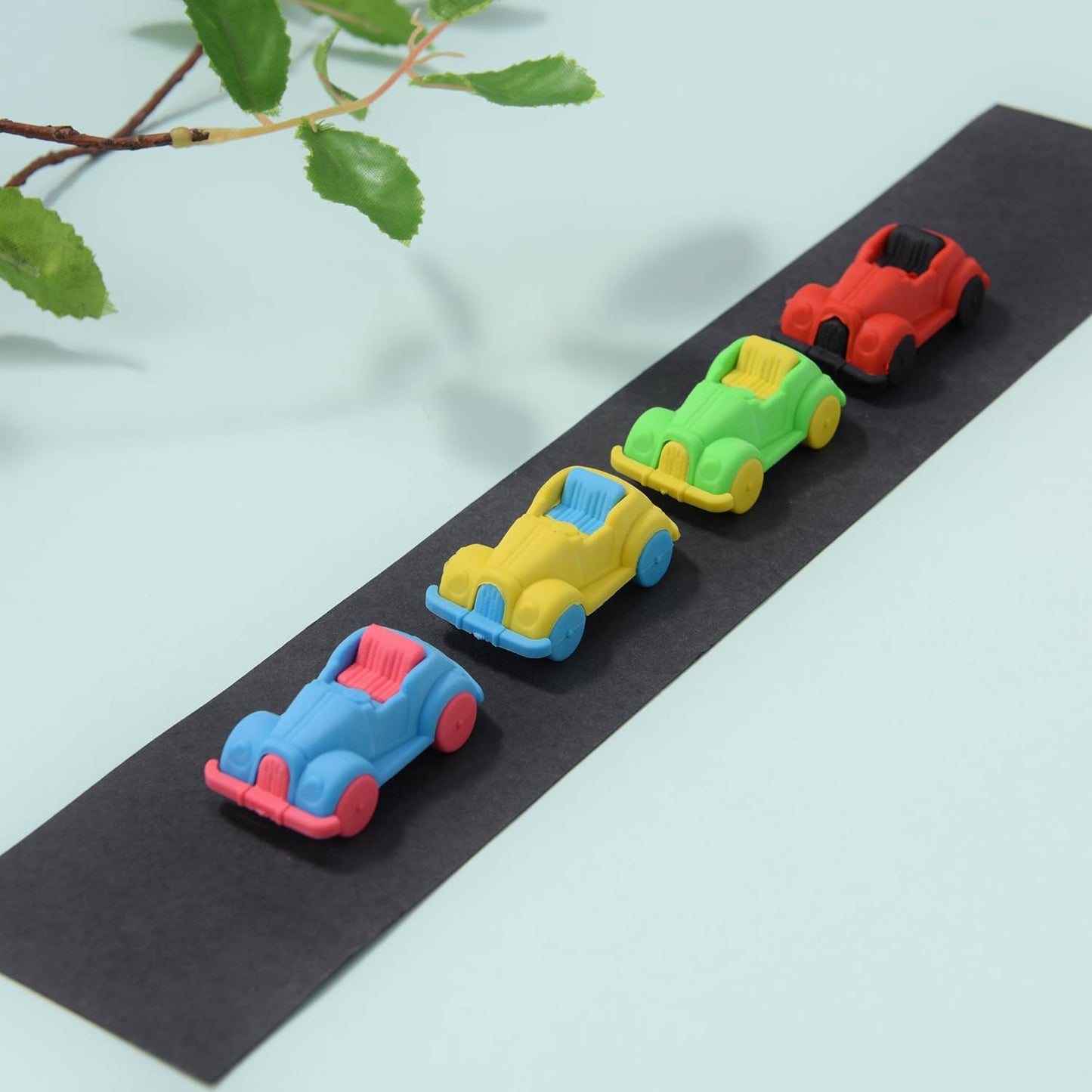 12 Pack Multicolor 3D Car Erasers for Kids, Fun Take Apart Erasers for School Supplies Prize Gifts Party Favors