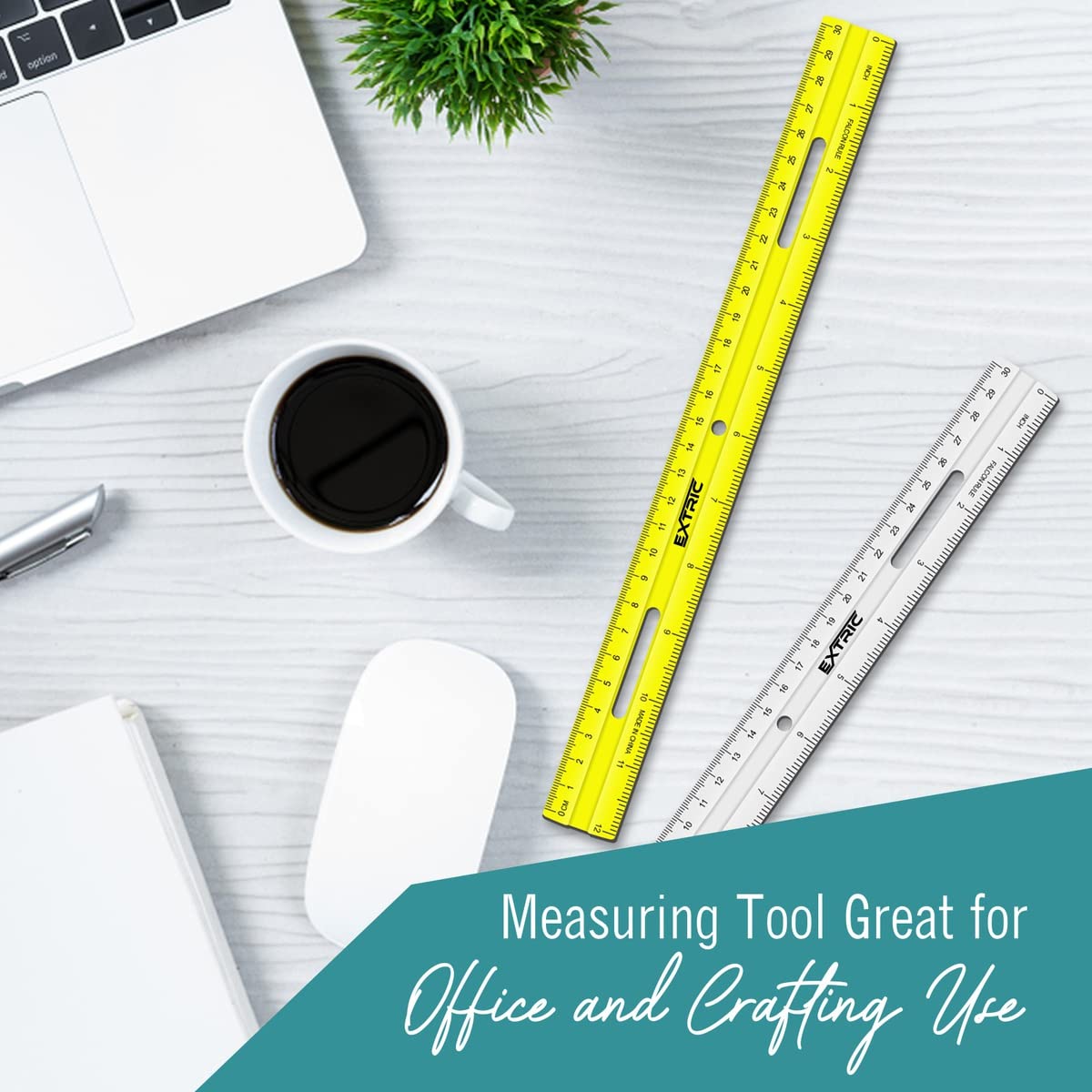 Clear Plastic Rulers 12 Inch, Rulers Bulk for Classroom Assorted Colors 20 Count Metric and Inches Ruler, Shatterproof Ruler 12 Inch