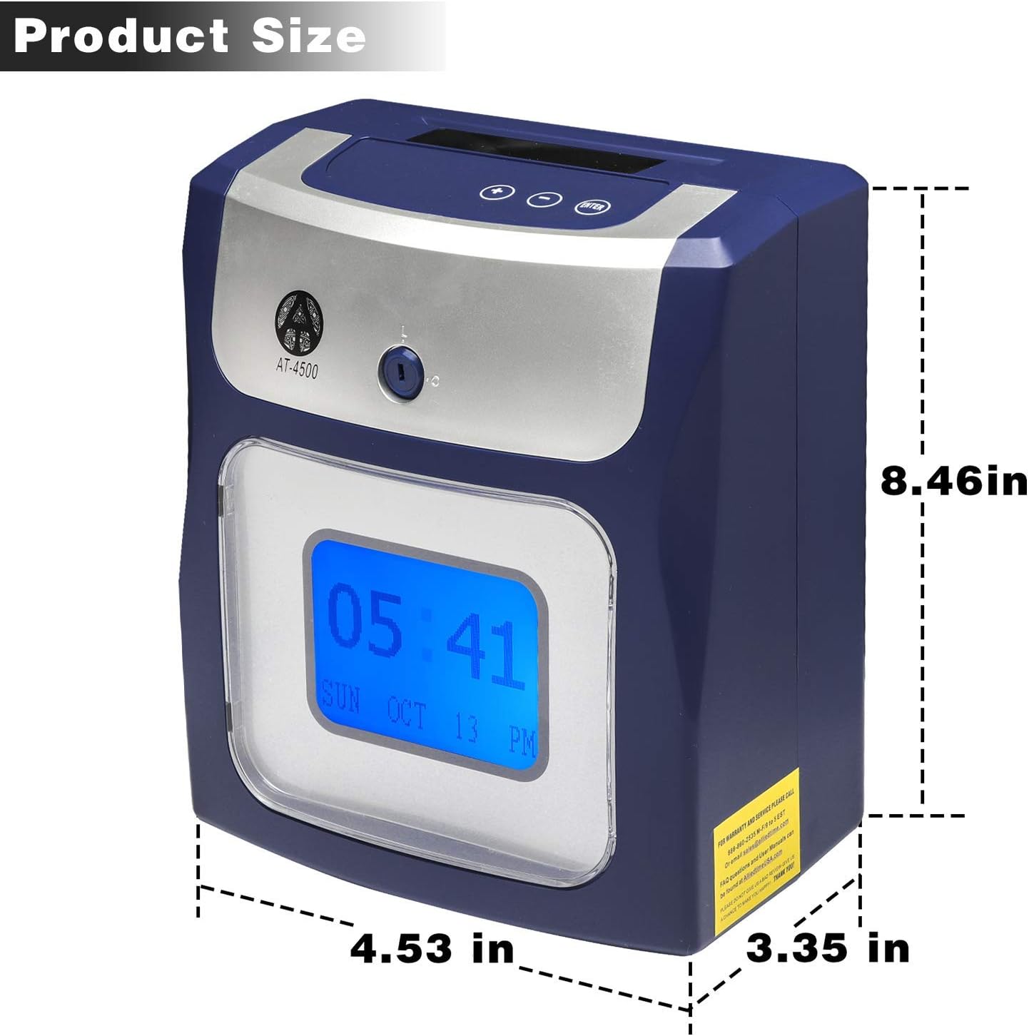 Allied Time USA Calculating AT-4500 Sets up in Minutes - totals Regular and Overtime Hours Worked
