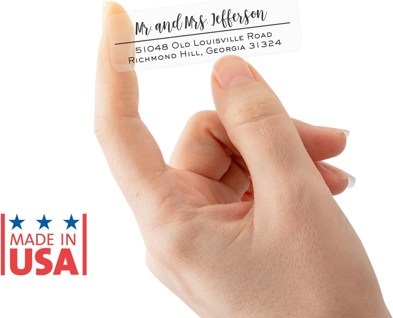 Clear Mixed Font Rolled Address Labels / 500 Personalized Return Address Labels/Designer Address Stickers in Elegant Plastic Dispenser