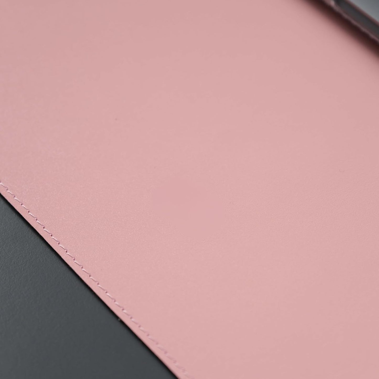 Jersey Genuine Calfskin Leather Desk Pad, Office Desk Mat with Non-Slip Bottom, Smooth Surface for Mouse & Keyboard, Desk Protector (14.6x31.5 inches) (Pink)