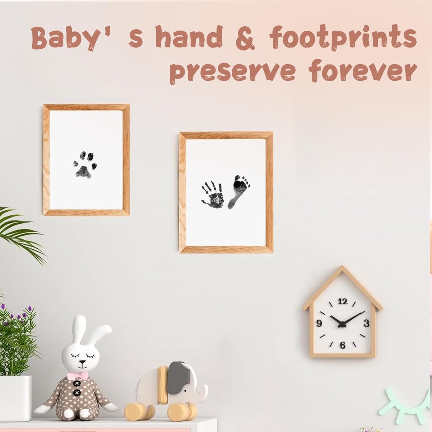 Inkless Baby Hand and Footprint Kit,Clean-Touch Ink Pad Kit,Safe No Mess Printing Infant Hand Foot Stamp,4 Pack Newborn Inkless Print Pads Best Keepsake or Gifts for Family