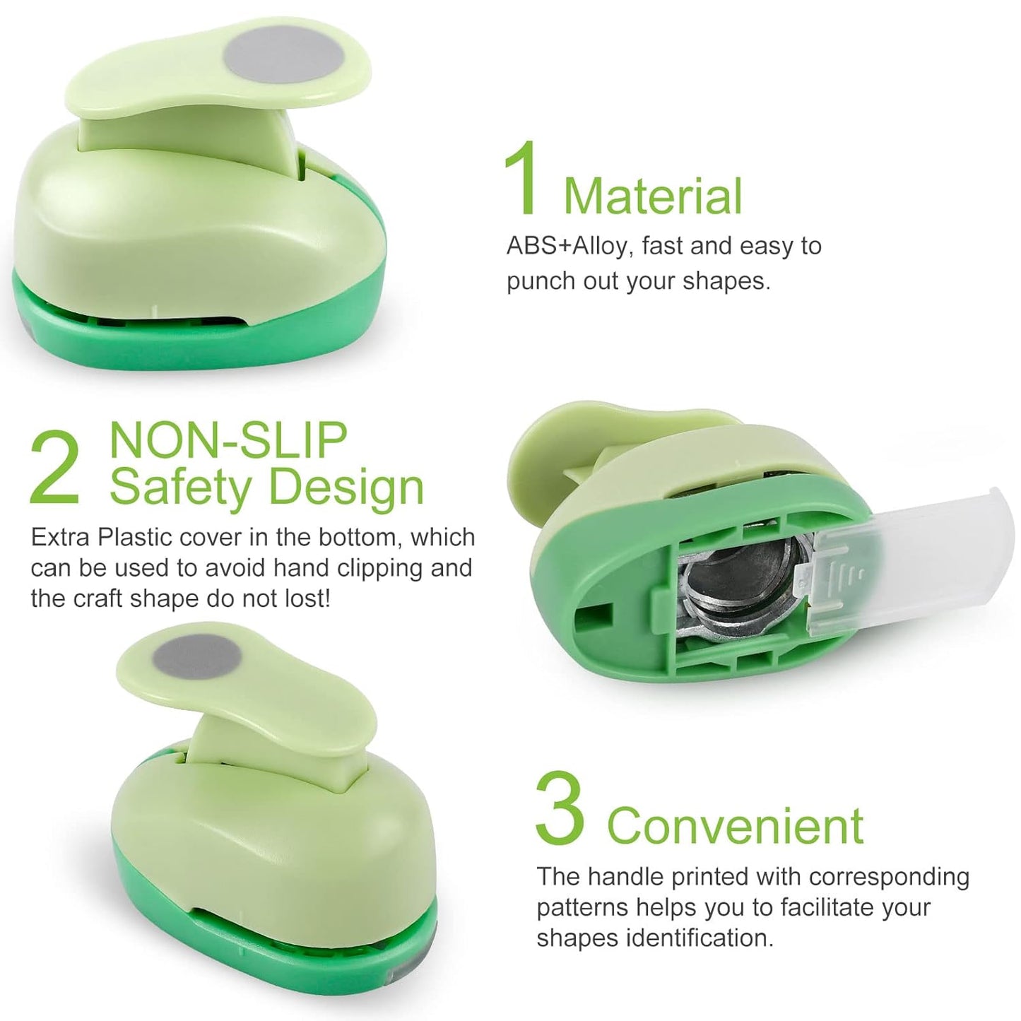 UCEC Circle Punch, 2+1.5+1 Inch Paper Punch, 3 Pcs Paper Punches for Crafting, Round Hole Punch, Circle Cutter for Scrapbook, Cards, DIY Albums Photos