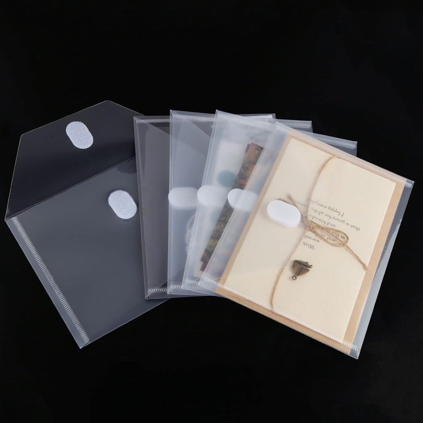 24 Pack Clear Die & Stamp Storage Bag Transparent Plastic Folders for Cutting Dies Stencil Embossing Crafts for DIY Scrapbooking Paper Card Craft Organizer Holder