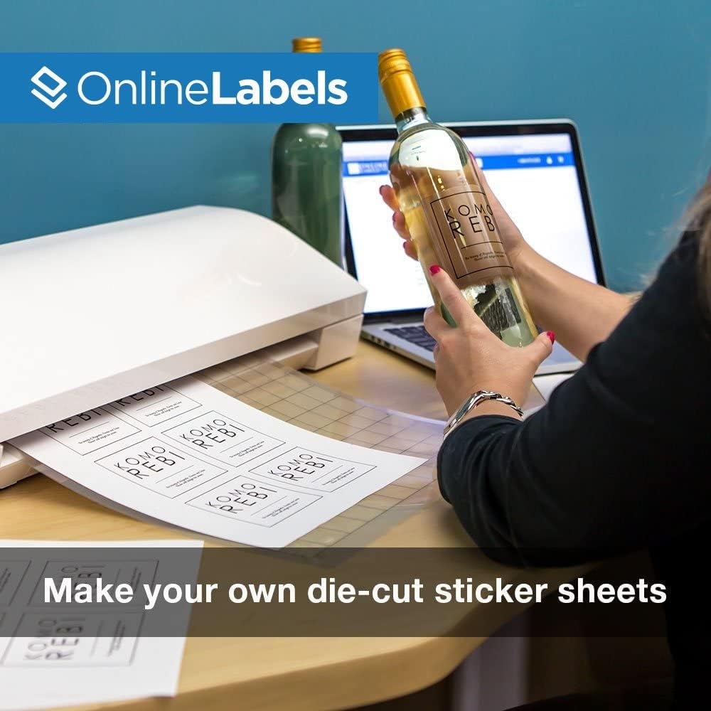 8.5 x 11 Crystal Clear Gloss Sticker Paper (Inkjet Printers Only) - 25 Sheets - Full Sheet Labels - OnlineLabels