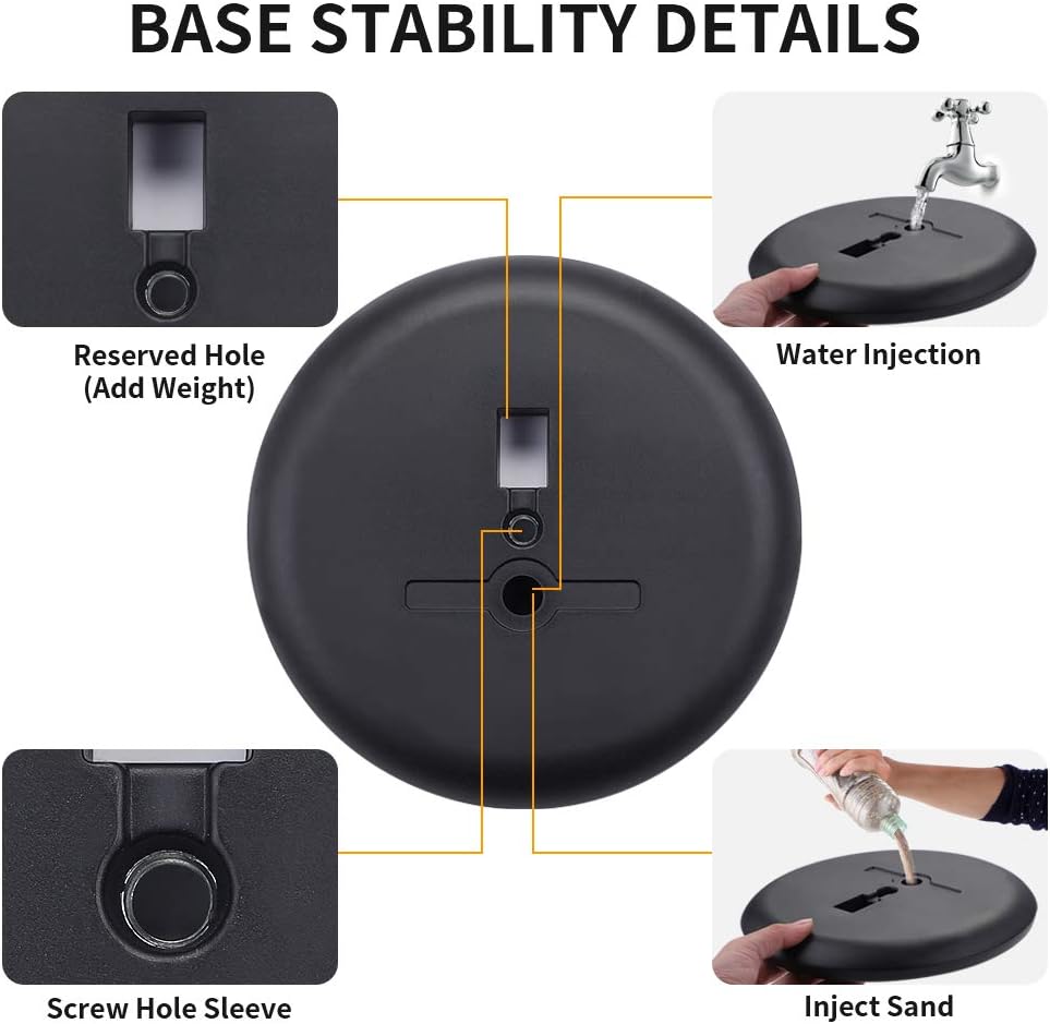 Adjustable Pedestal Poster Sign Stand 8.5x11 inchs, Black Floor Standing Sign Holder with Aluminum Snap Open Frame for Vertical/Horizontal Sign Displayed, for Store/Office/Hotel/School