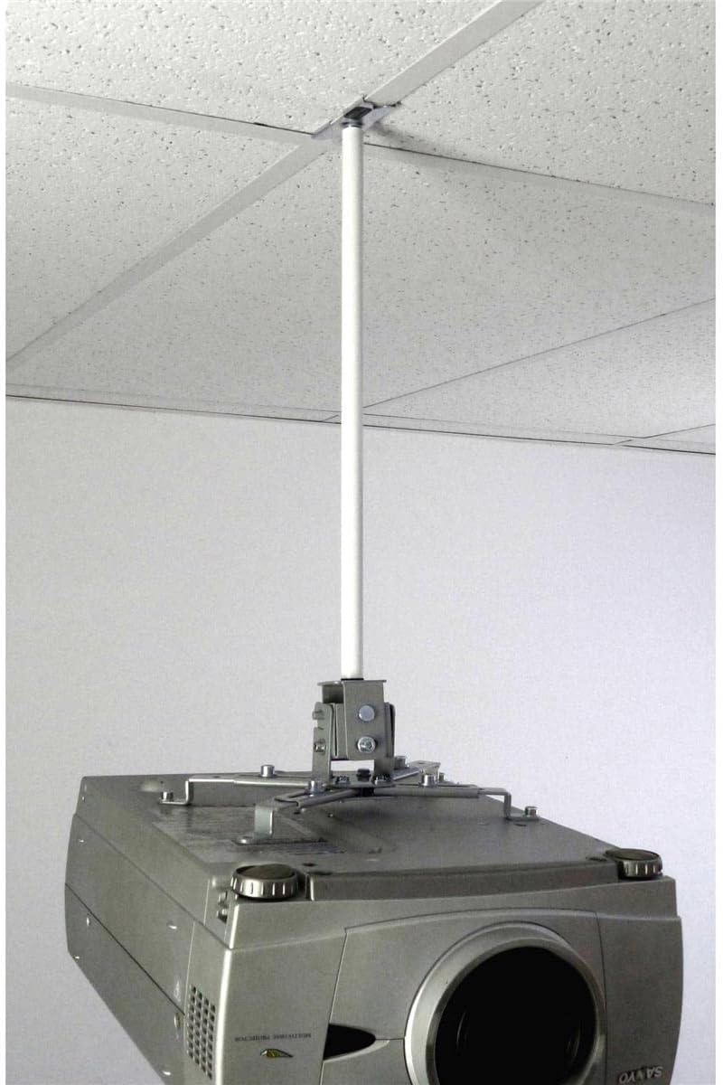 ALZO Suspended Drop Ceiling Video Projector Mount with Scissor Clamp for T-Bar Attachment