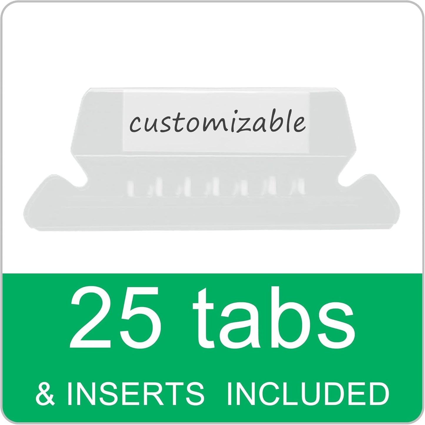 Black Hanging File Folders,25 Packs Letter Size File Folder,Designed for Bulky Files,Filing Cabinet,1/5 Adjustable Tabs for Office,School,Home