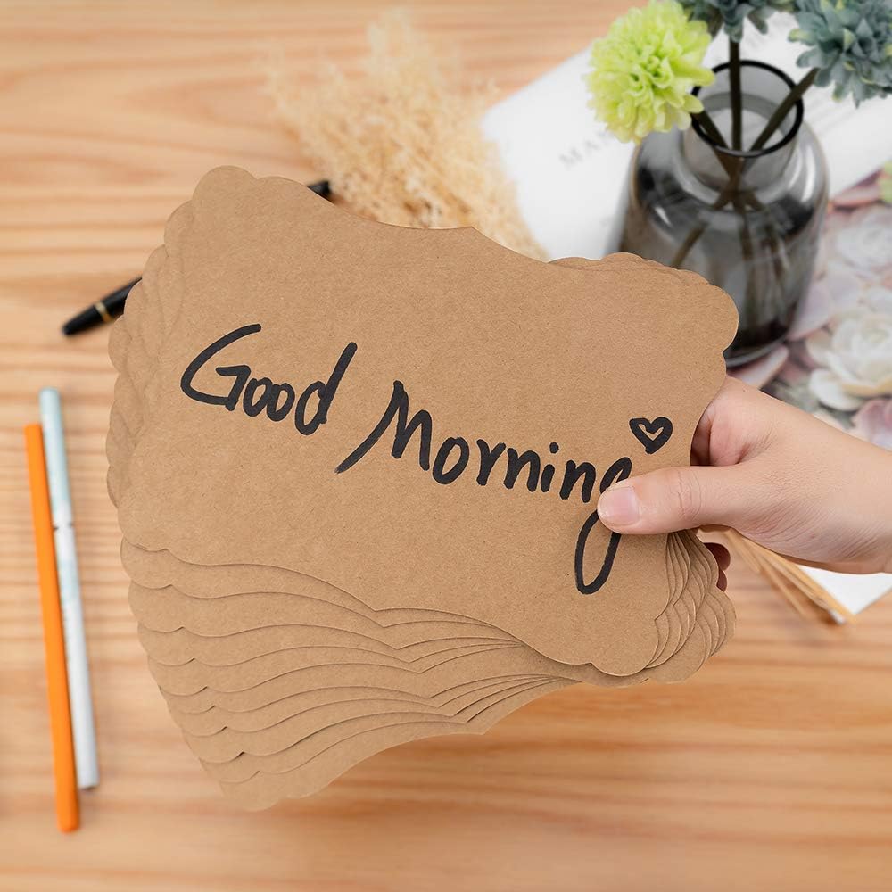 50 Pack Blank Kraft Cards Cardstock Thick Paper Brown Greeting Cards for DIY Gift Card Menus, Baby Shower and Wedding Invitations (Kraft Color, 4x6IN)