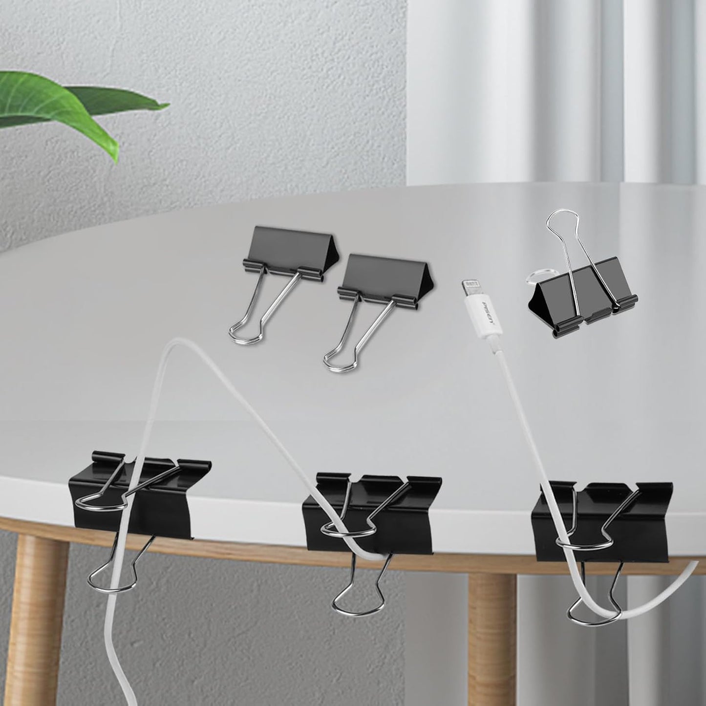 Extra Large Binder Clips Standard 2 inch Length, 1 inch Capacity, 80 Pcs Jumbo Binder Clips for Office