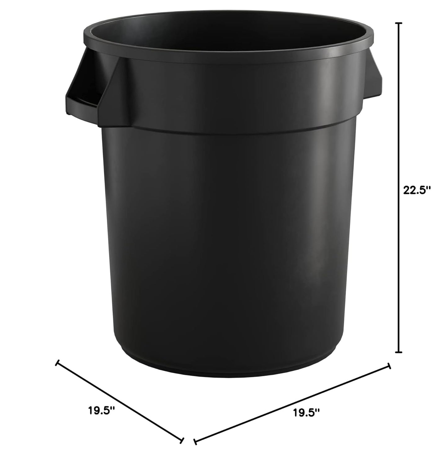 20 Gallon Black Round Commercial Trash Can