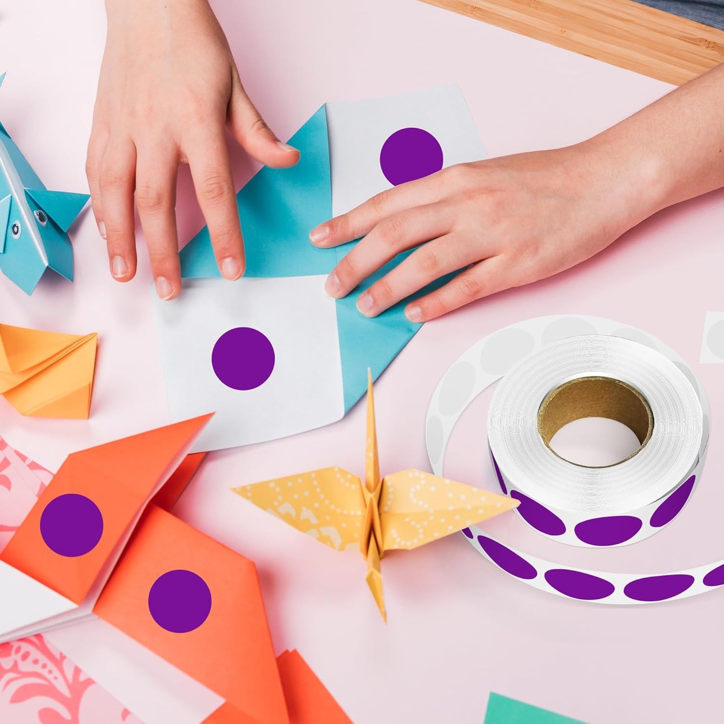 1 Inch Round Color Coding Labels, 1000 PCS Per Roll Purple Color Coded Dot Stickers, Round Color Dot Labels for Organizing, Filing, and Storage