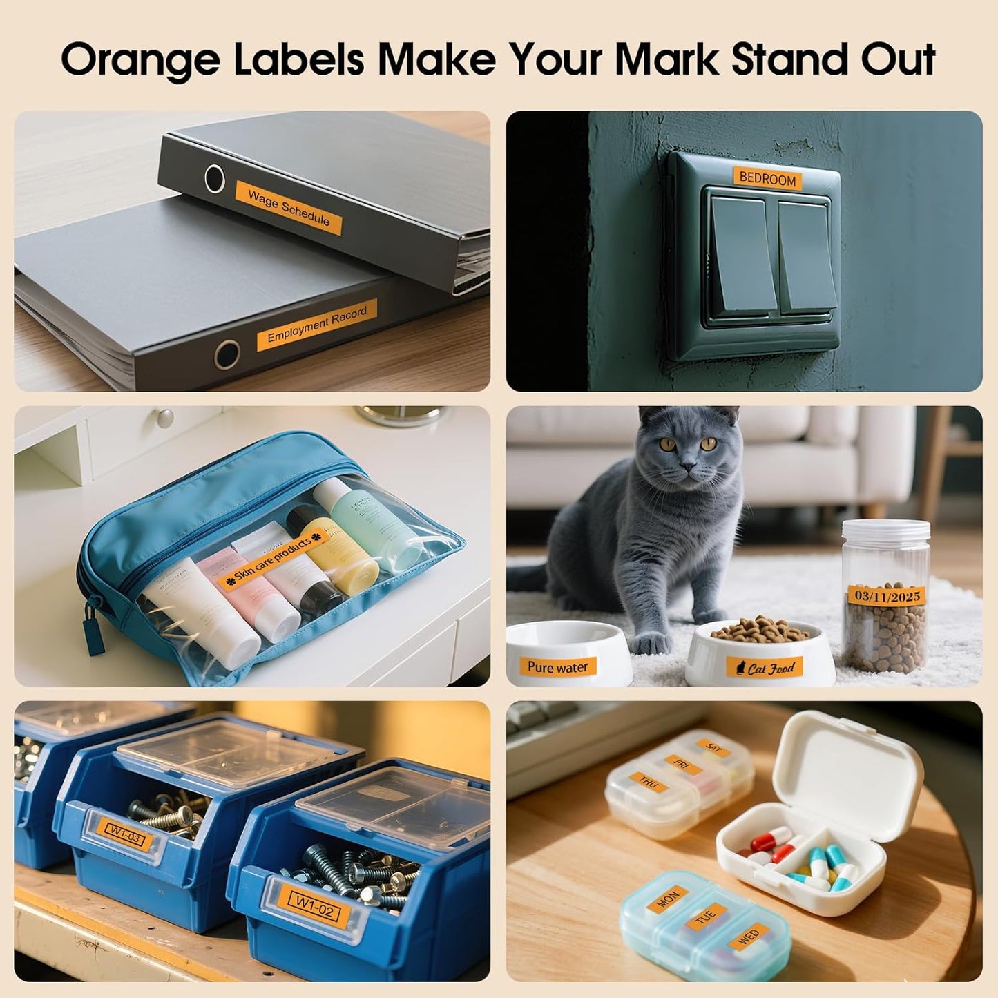 BOYEEZON 4-Pack Compatible with Brother P Touch TZe-B31 Label Maker Refills, TZ Tape 12mm 0.47 Laminated Tape for Brother PTD210 PTD220 PTD400 PTD400AD PTD600, Black on Orange Fluorescent