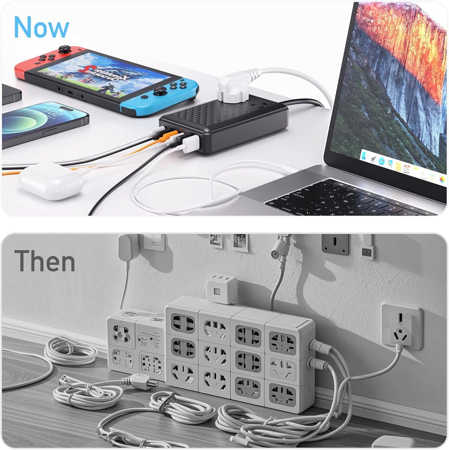 Charging Station 140W USB C Charger Block, Upgraded GaN III 8-in-1 Fast Charging Station Hub,PD 65W Laptop Charger Adapter Compatible with Compatible with MacBook Air/Pro,iPhone16/15,Galaxy S24 etc
