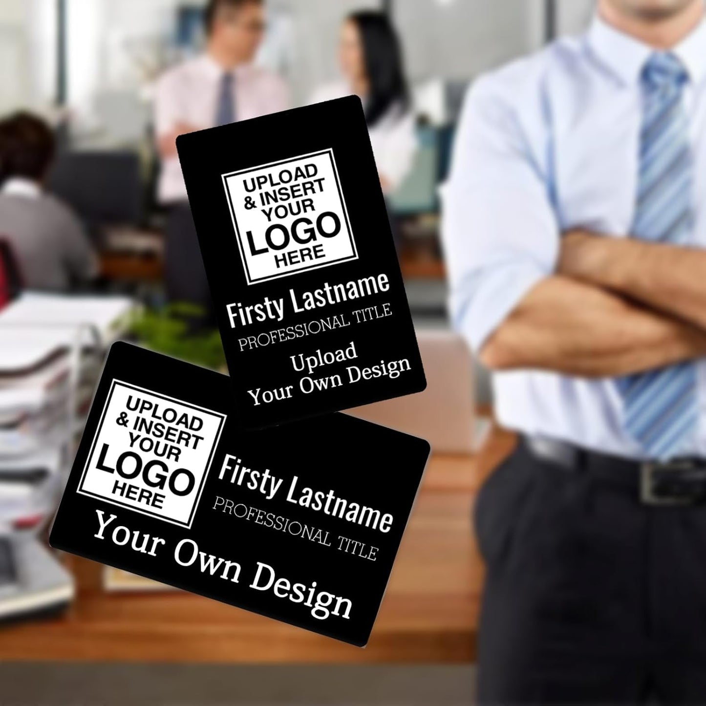 Custom Id Badge, Personalized Employee Photo Identification Card, Customized Plastic ID Card for Office Worker Doctor Nurse Student - No Punch Hole