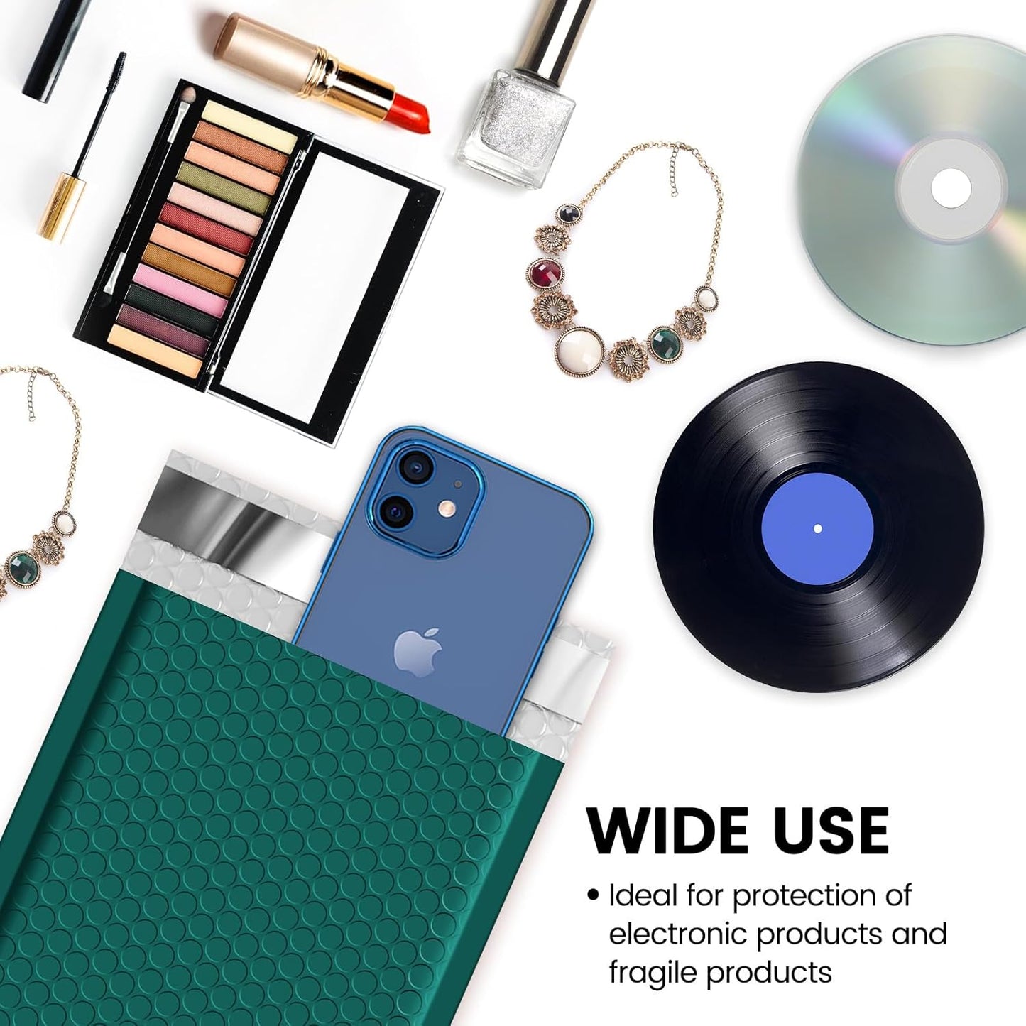 Fuxury Bubble Mailers 6x10" 100 Pack Opaque Bubble Mailer Usable Size 6x9" Padded Envelopes for Gifts Mailing Envelopes Bubble Padded Cushion Mailers Small Business#0 Forest Green