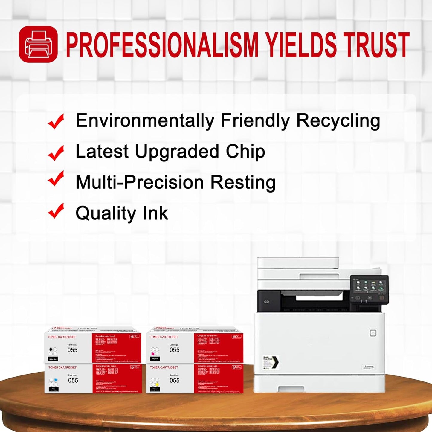 1 Pack 055 3013C001 Yellow Whit chip Toner Cartridge: Compatible CRG 055 3013C001 Replacement for Canon Color ImageClass MF740 LBP660C LBP664Cdw MF740C MF745Cdw i-SENSYS LBP660 MF740 Printer