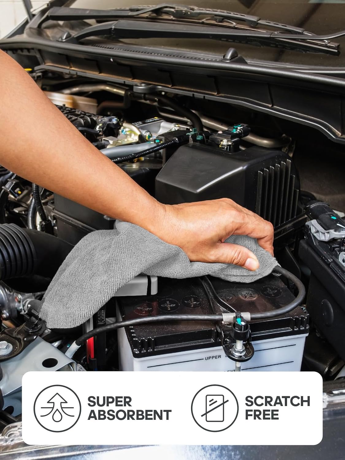 Fantasticlean Microfiber Cleaning Cloth Roll -40 Pack, Tear Away Microfiber Towels, 12" x 12", Reusable, Washable, Scratch Free, Ultra Absorbent Dish Rags for Car, Home, Garage or Shop (Grey)