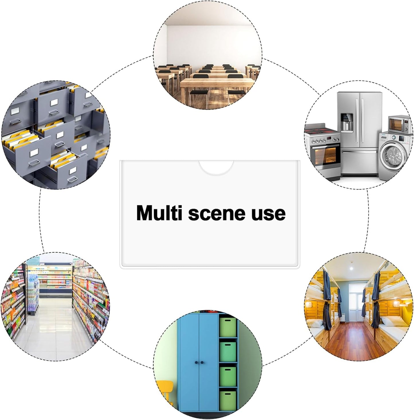 30 Pack Self-Adhesive Index Card Pockets with Top Open for Loading - Ideal Index Card Holder for Organizing and Protecting - Crystal Clear Plastic(3.7 x 2.3 Inches)