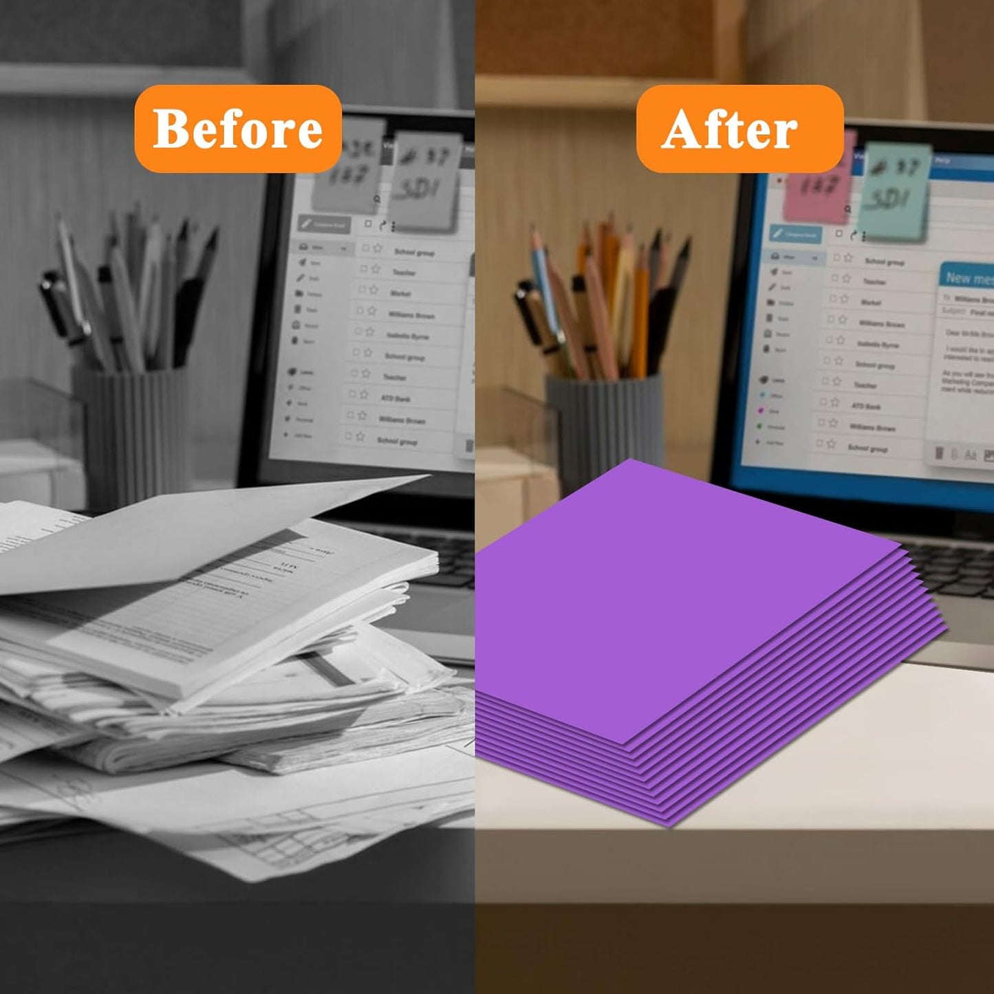 50Pcs Purple Folders with Pockets and Business Card Holder,Two Pocket Folders for School,Home or Office,Durable Heavy Duty File Folders